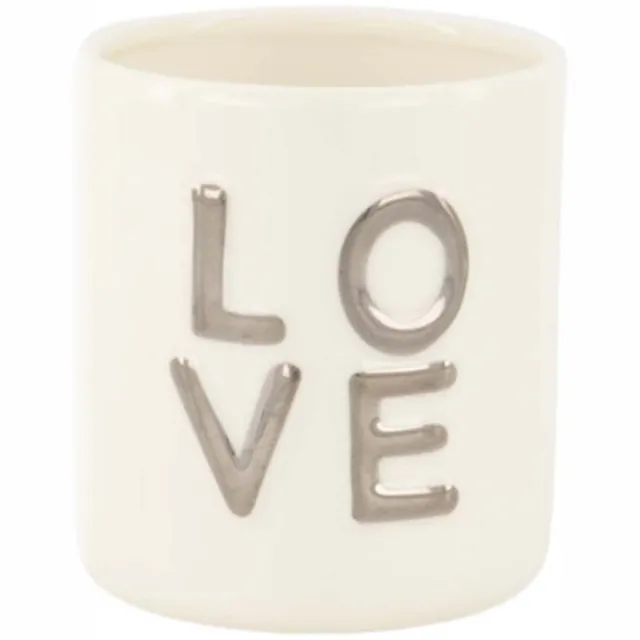 Zusss Geurkaars Keramiek Love Wit/Zilver Keramiek / Paraffine Wit / Zilver