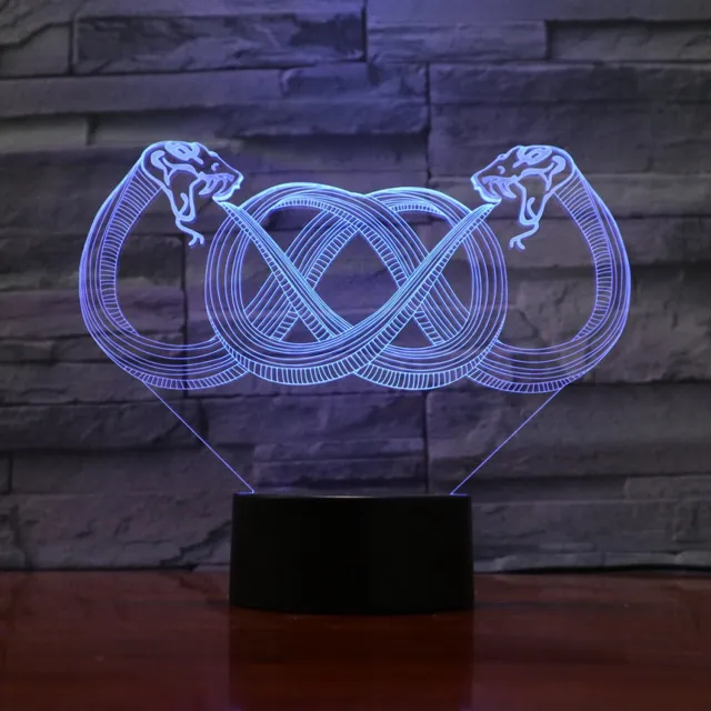 MC Living 3D Led Lamp Met Gravering - RGB 7 Kleuren - Slangen
