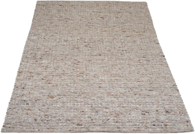 Veer Carpets Vloerkleed Nicole Donker Beige 426 - 160 x 230 cm - Wollen Design Vloerkleed met Symmetrisch Geweven Patroon in Scandinavische / Hotel Chique Stijl