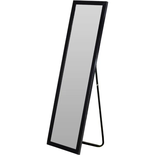 Home & Styling Collection Home Styling Collection - Rechthoekige staande spiegel met metalen lijst, 126 cm Zwart