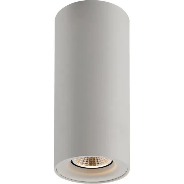 Fantasia Zolan cilindrische plafondlamp van aluminium in wit met GU10-fitting, dimbare 5W LED, 400 lumen, 2700K, IP20