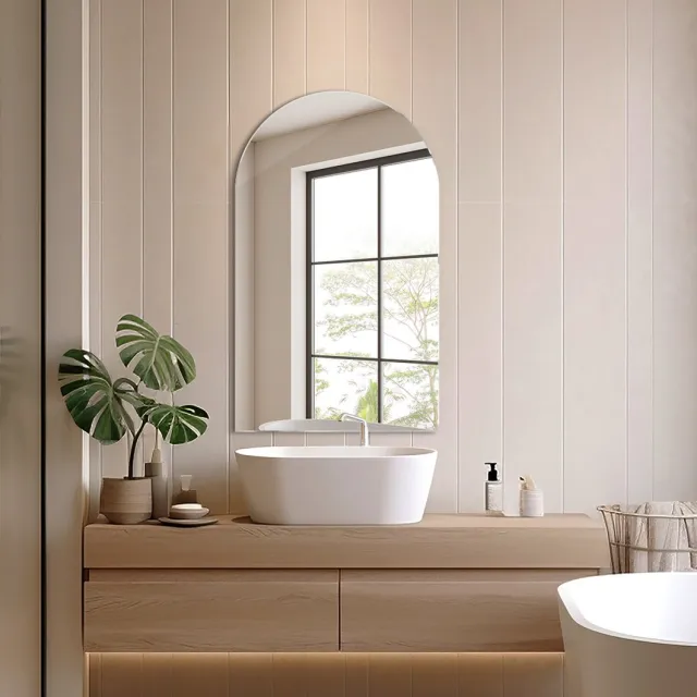 Coloray Oval Spiegel - Spiegel met Boog - 50 cm x 90 cm - Boogspiegel Badkamer - Moderne Spiegel - Grote Boogspiegel - Boogspiegel Toilet - Wandspiegel Boog - Wandspiegel Boogvormig