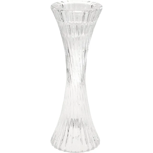 Kaemingk Kaarsenhouder glas helder stok kaarshouder groeven H20cm 2 stuks duidelijk