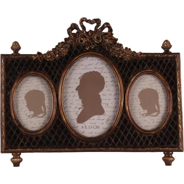 Baroque Fotolijst - Fotolijst Collage 9x13 cm - Zwart - Resin - Staand - 21x25x1 - Polyresin Black