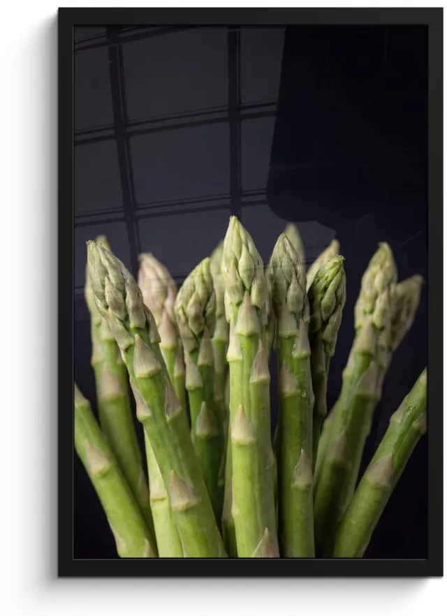FrameYourWall Poster in lijst - Fotolijst 40x60 cm - Posters - Asperges - Groen - Zwart - Posterlijst zwart - Decoratie - Wanddecoratie woonkamer - Muurdecoratie slaapkamer