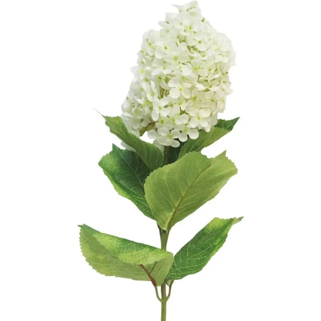 Bellatio Design Kunstbloem Pluim hortensia/Hydrangea XL - 85 cm - losse steel - kunst zijdebloem - wit