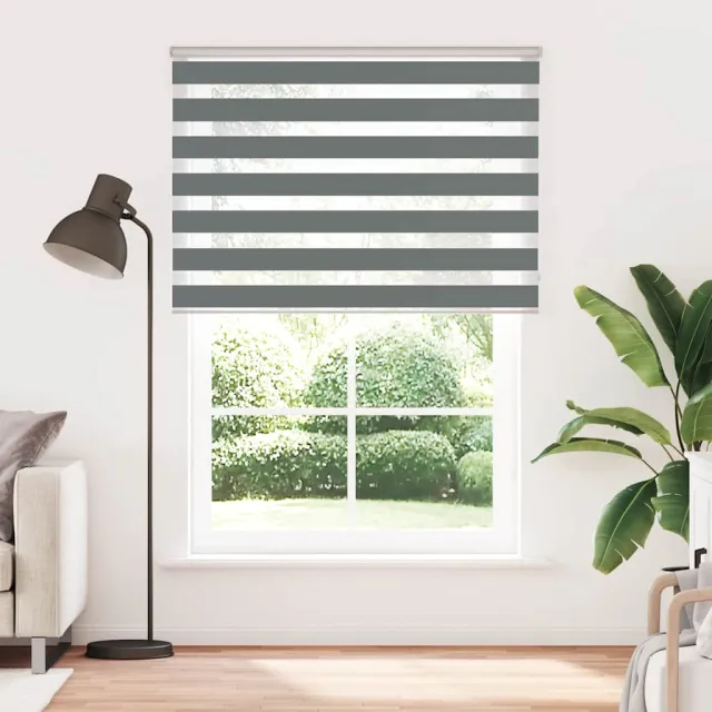 vidaXL Zebra rolgordijn 155x230 cm stofbreedte 150,9 cm donkergrijs