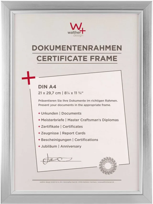 Walther Beyond - Fotolijst - Fotoformaat 21x29,7 cm (DIN A4) - Zilver