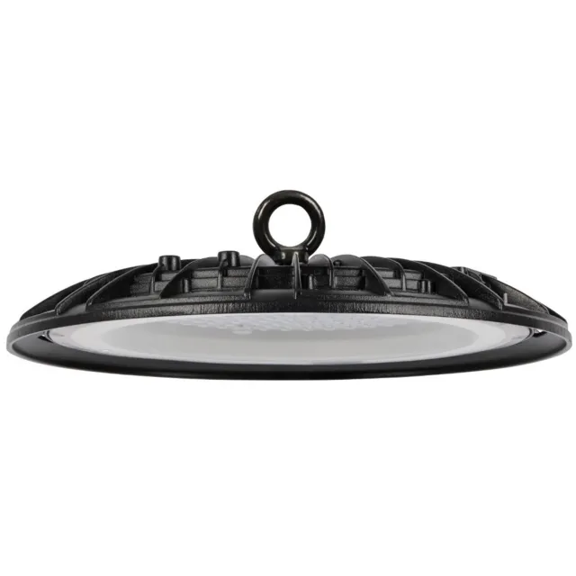 Qualu LED UFO High Bay - Agiro - 100W - Magazijnverlichting - Waterdicht IP65 - Helder/Koud Wit 6400K - Aluminium Zwart
