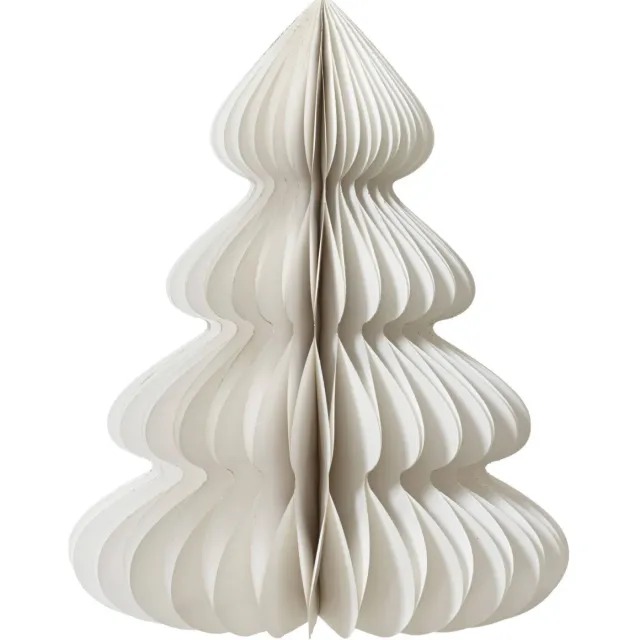 Decoris decoratie kerstboom papier (48x60 cm) wit