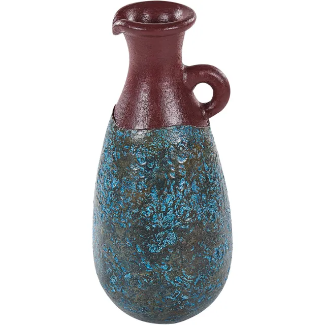 Beliani VELIA - Decoratieve vaas - Blauw/Bruin - Terracotta
