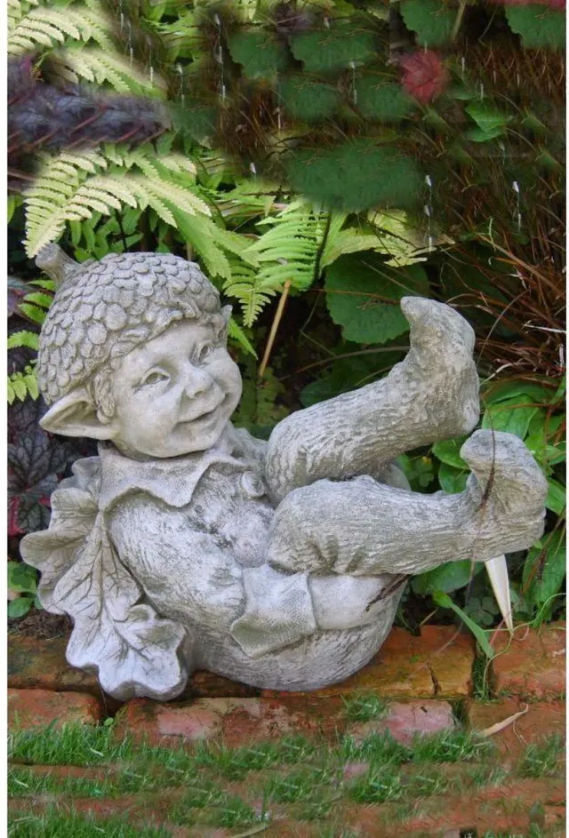Pheebert's by Fiona Scott Betonnen tuinbeeld - Acorn - Pheebert's - kabouter grijs