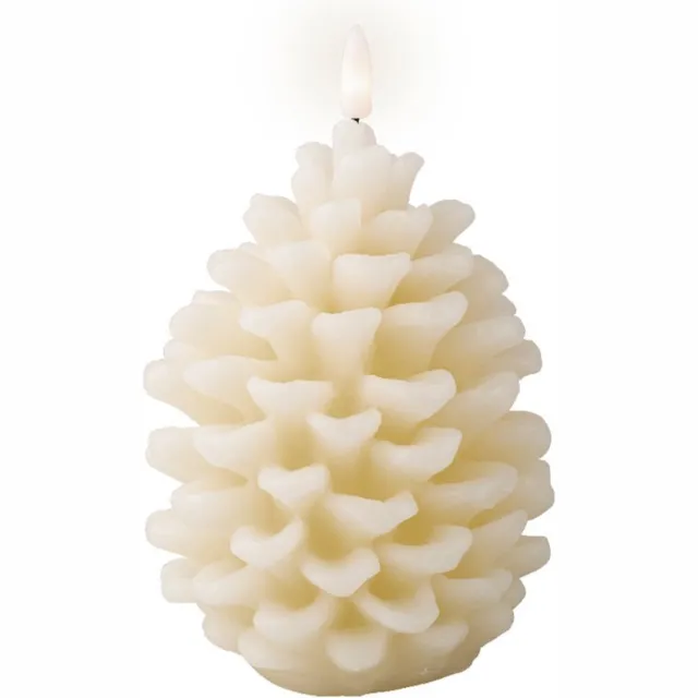 Countryfield Dennenappel led kaars, Led kaars dennen appel room wit, creme, Led kaars, Dennenappel