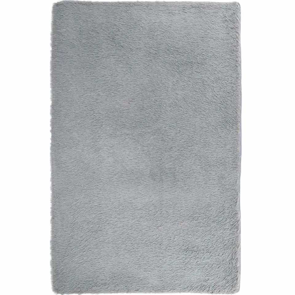 vidaXL Hoogpolig vloerkleed NAVARRA 130x200 cm polyester lichtgrijs grijs