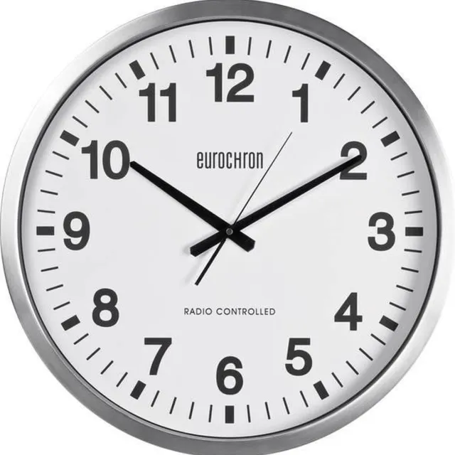 Eurochron EFWU 9000 Wandklok Zendergestuurd 507 mm x 63 mm Zilver wit, zilver, zwart