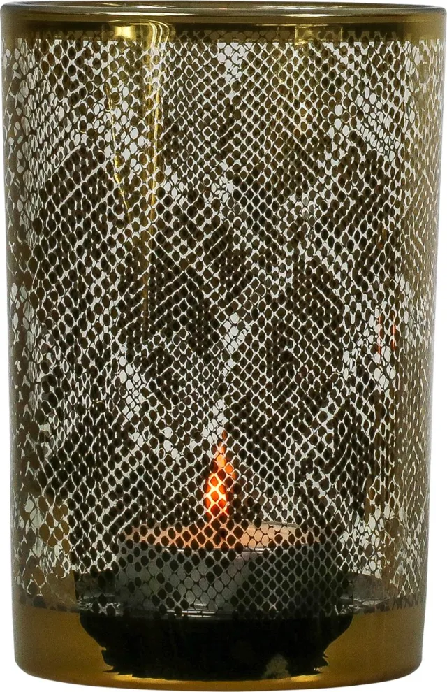 Mars & More Theelichthouder slang - windlicht goud - large 18 cm