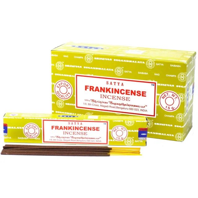 Ancient Wisdom Satya - frankincense - wierook - wierookstokjes - doos 12 pakjes van 15 gram