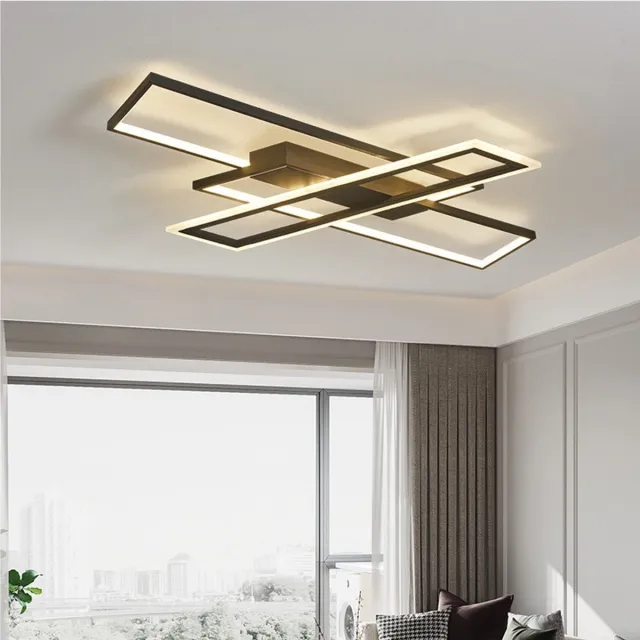 OYLCDI LED Plafondlamp Ø40cm - Dimbaar met Afstandsbediening - Modern Rond Woonkamer Slaapkamer Zwart