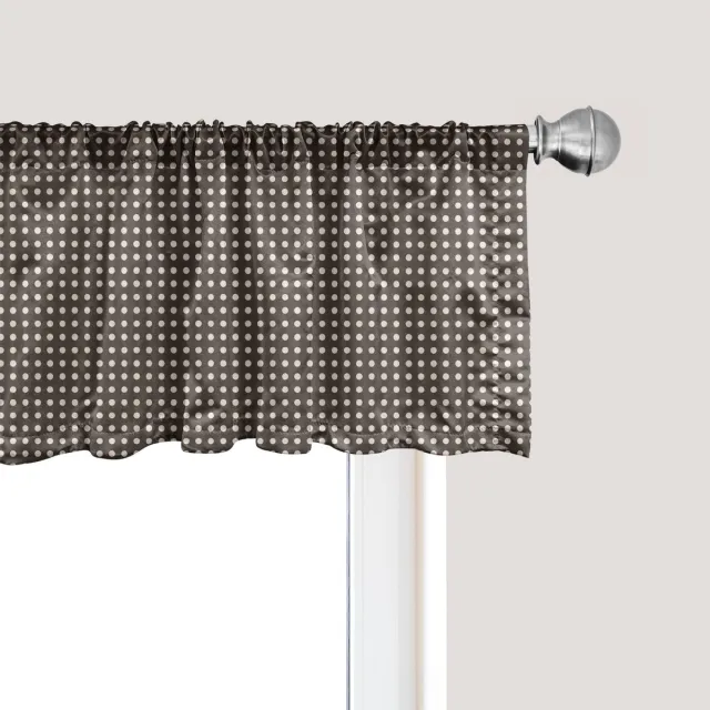 ABAKUHAUS Retro Raamvalletje, Gordijnvalletje voor Keuken en Slaapkamer met Tunnelzoom, 137 cm x 45 cm, Donker Taupe en Champagne
