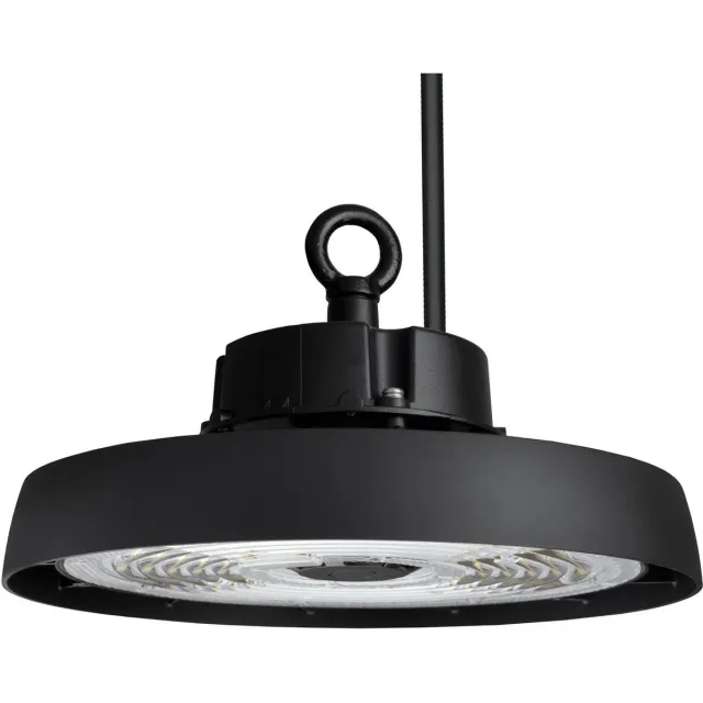 LEDVION LED High bay, IP65, 80W, 192 lm/W, Driver, 6000K, Dimbaar, UFO lamp voor, werkplaatsverlichting, halverlichting, plafondlamp werkplaats Zwart