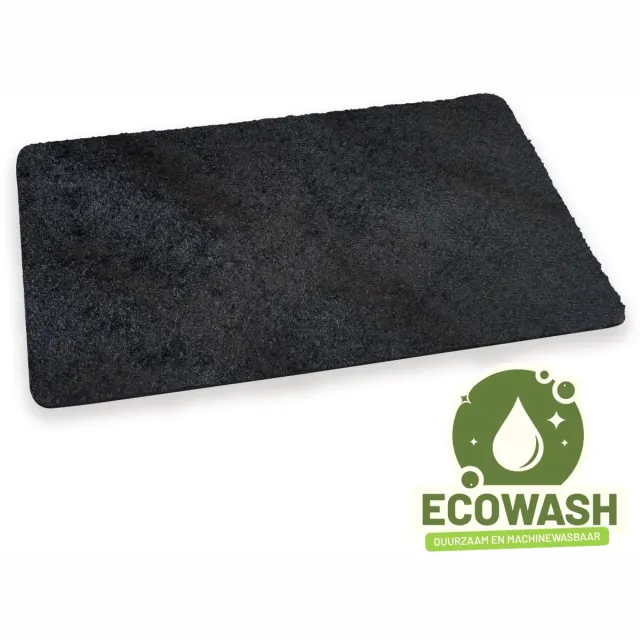 Studio M Deurmat - Wasbaar - Droogloopmat - 60x90 cm - Ecowash - Zwart - Schoonloopmat - Voor Buiten en Binnen - Milieuvriendelijk TPE Antislip Deurmat
