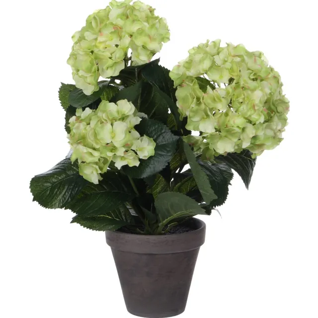 Mica Decorations Hortensia Kunstplant in Bloempot Stan - H40 x Ø35 cm - Groen