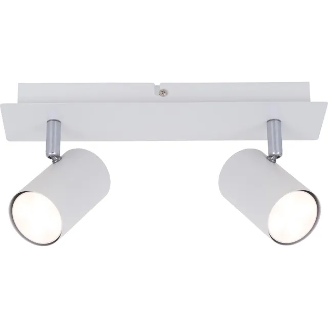 Briloner RUN - Plafondspot - opbouwspots met 2-lichts - draaibaar - plafondlamp - GU10 - max. 40 Watt - wit