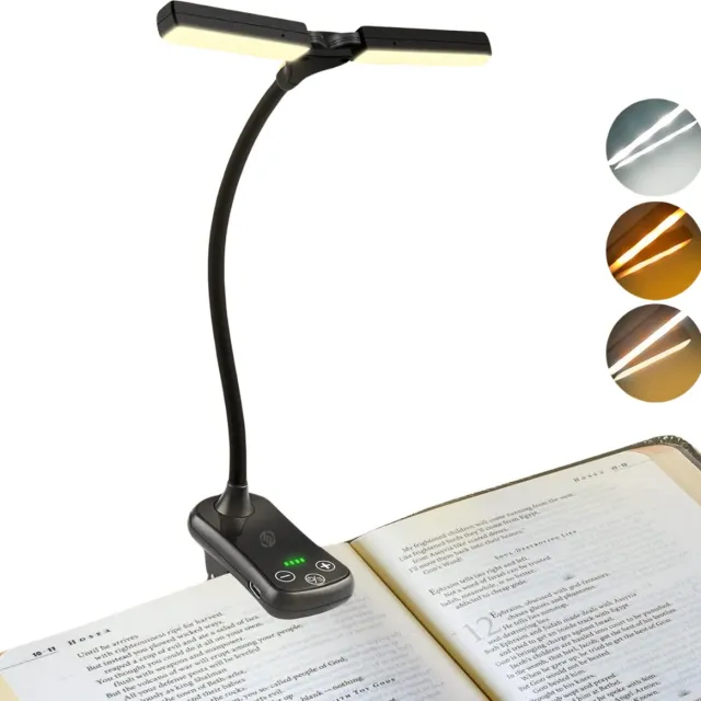 Equivera Leeslampje Voor In Bed - Boeklampje - Leeslampje - Leeslampje Voor Boek - Leeslamp Bed - Boekenlampje - Leeslampje Slaapkamer zwart
