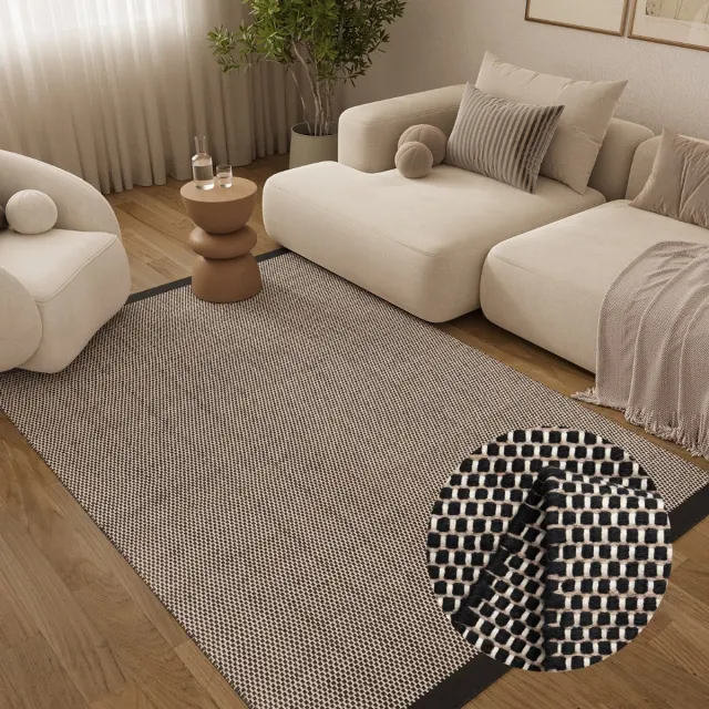 Tapiso Loni Wollen Vloerkleed - Handgemaakt Modern Tapijt - Zwart - Zacht & Onderhoudsvriendelijk - voor Woonkamer, Slaapkamer en Eetkamer