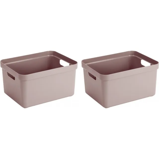 Sunware Opbergbox Sigma - 8x - kunststof - roze - 13 liter - Opbergbakken/opbergers - 35 x 25 x 18 cm