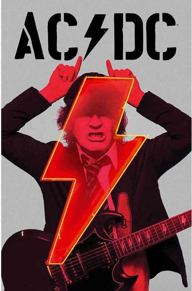 Rock Off AC/DC Textiel Poster Flag PWR-UP Angus Multicolours