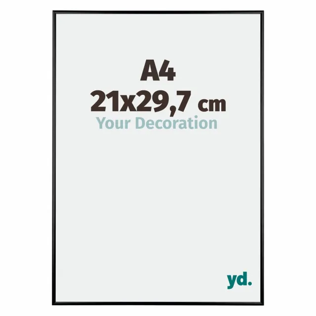 yd. Your Decoration - Fotolijst A4 21x 29,7 cm - Aluminium - Zwart Hoogglans - Kent