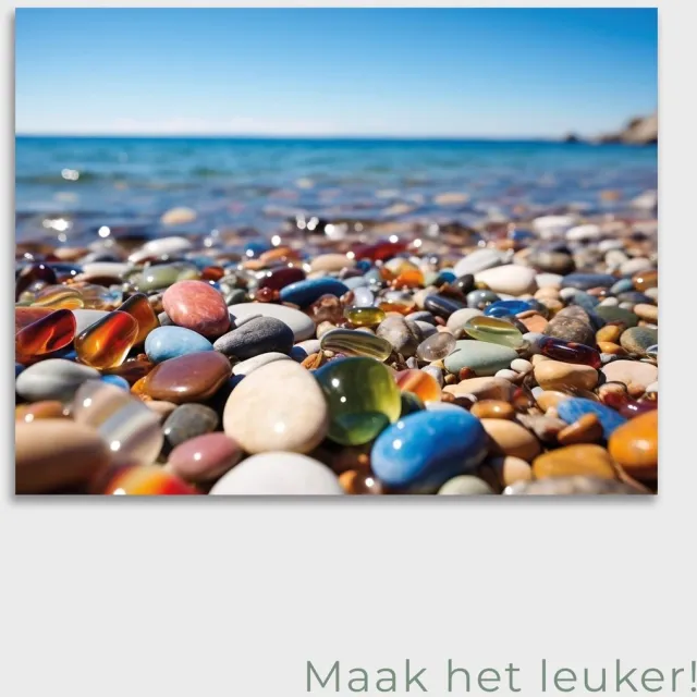 Maak het leuker Tuinposter Kiezeltjes - Posters voor in de tuin - Tuindecoratie - Tuinposter - 50 x 70 cm Meerkleurig