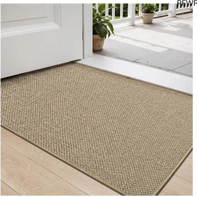 RFWR Absorberende Binnendeurmat 44 x 75 cm - Vuilvanger voor Voordeur en Gang, Beige
