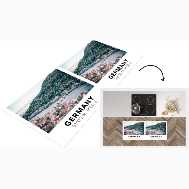 KitchenYeah Keukenloper - Loper keuken - Duitsland - Heidelberg - Zomer - Water - Keukenloper vinyl Multicolor