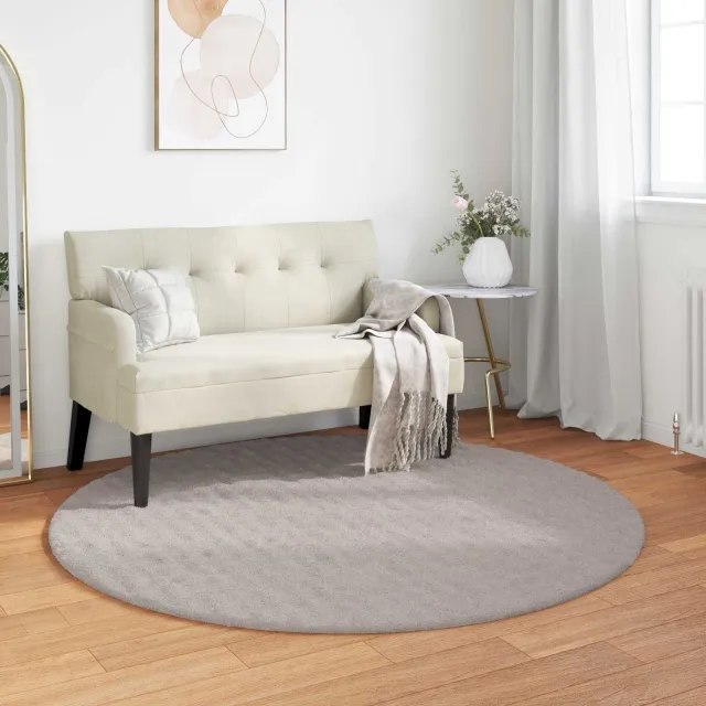 vidaXL Vloerkleden Rond SIROLO Zand Ø 200 CM Polyester, foto 2