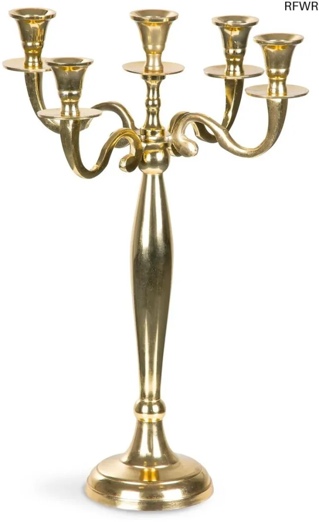 RFWR Elegante Kandelaar voor 1, 3 of 5 Kaarsen - Aluminium in Zilver, Zwart, Wit of Goud Zilver, Zwart, Wit, Goud
