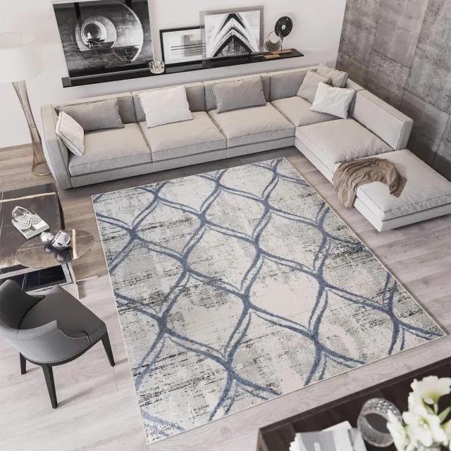 Tapiso Troya Vloerkleed Woonkamer Slaapkamer Donker Creme Geometrische Vormen Stijlvol Design Eyecatcher Interieur Woonsfeer Modern Trendy Duurzaam Hoogwaardig Tapijt