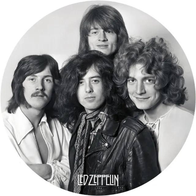 Signs USA - wandbord - dibond - Led Zeppelin - Rond 20 cm wit