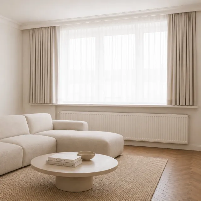 maroyathome ELSA - Gordijn - Verduisterend - met plooiband - kant-en-klaar - 144x180 cm - 144 cm breedte en 180 cm lengte - Off White - 1 stuk