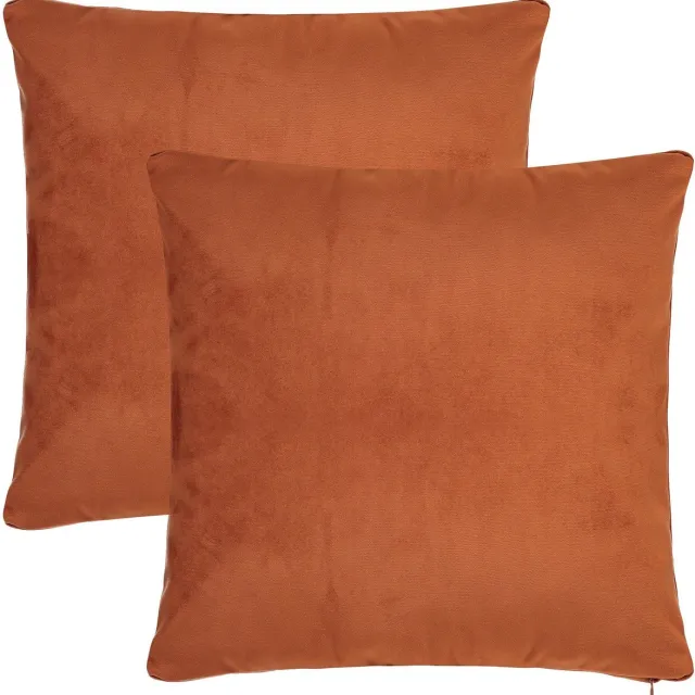 BARBONS kussenhoes 50x50 - set van 2 kussenhoesjes - kussensloop - rostbruin