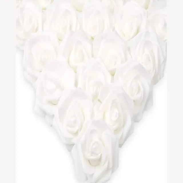 Gotrays 10 stuks kunstrozen bloemen bruidsboeket bloemen-DIY Gesimuleerde-roos met bloemhoofd - Champagne Boeketten Centerpiece voor Bruiloft Kerstfeest Tafel Decoraties Wit