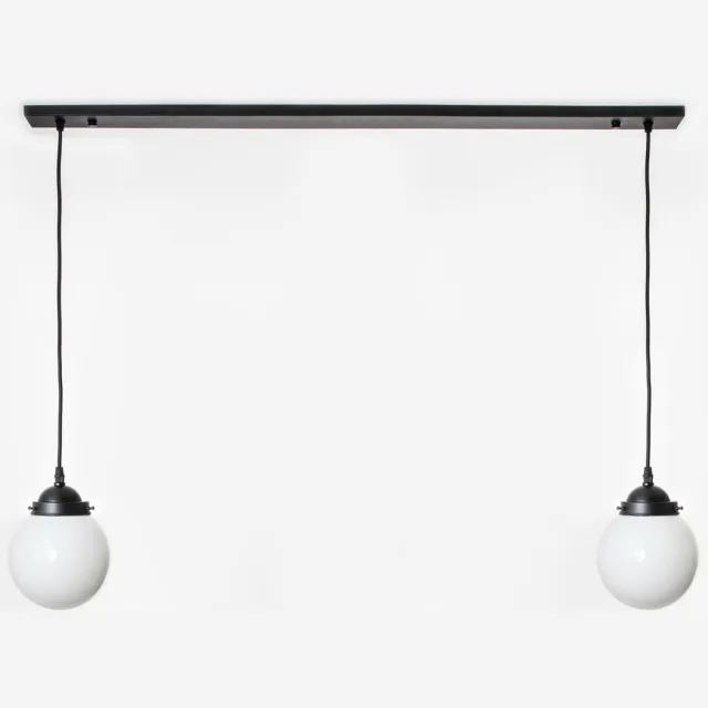 Coloured by Art 2 x Bol 15 lampen aan plafondbalk Moonlight - Art Deco Trade Wit