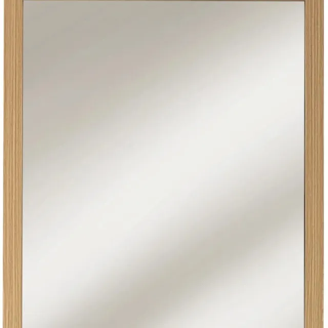 5Five® 5five Spiegel/Wandspiegel - rechthoek - 44 x 54 cm - mdf/bamboe/glas - naturel - gang - toilet - badkamer