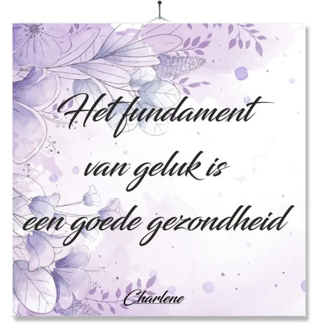 MC Living Tegel Met Opdruk | Spreuk | Motivatie | Het fundament van geluk is een goede gezondheid Multi-Color