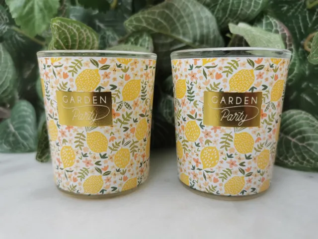 Garden party set van 2 Geurtheelichtjes Garden party primerose petals & camelia geel
