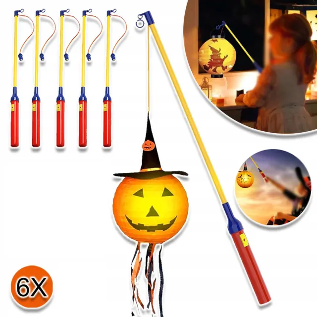 JIMUYU 6x LED Lichtstok Voor Lantaarns Met O-Vormige Haak – Warm Wit Licht En Werkt Op 2x AA Batterijen – Geen Vlam Of Hitte – Voor Lantaarnoptocht, Halloween En Kerst Rood + Blauw + Geel
