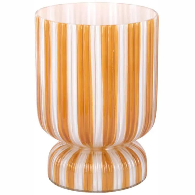 Present Time Vaas Raydo Retro - Mango - 20.5x20.5x21.25cm - Glas - Modern - Bloemenvaas - Woondecoratie - Decoratieve vaas voor woonkamer of slaapkamer Geel