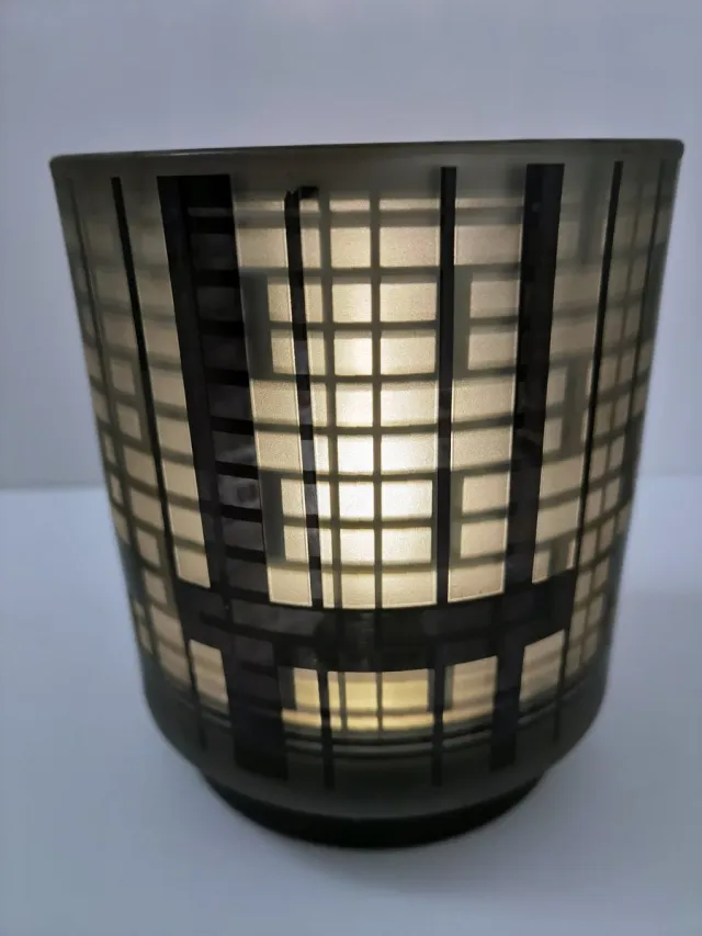 Formano Windlicht - Led Lamp - Ø 15cm - Dik Glas - Hoogte:17cm - zwart - Mat glas - Modern