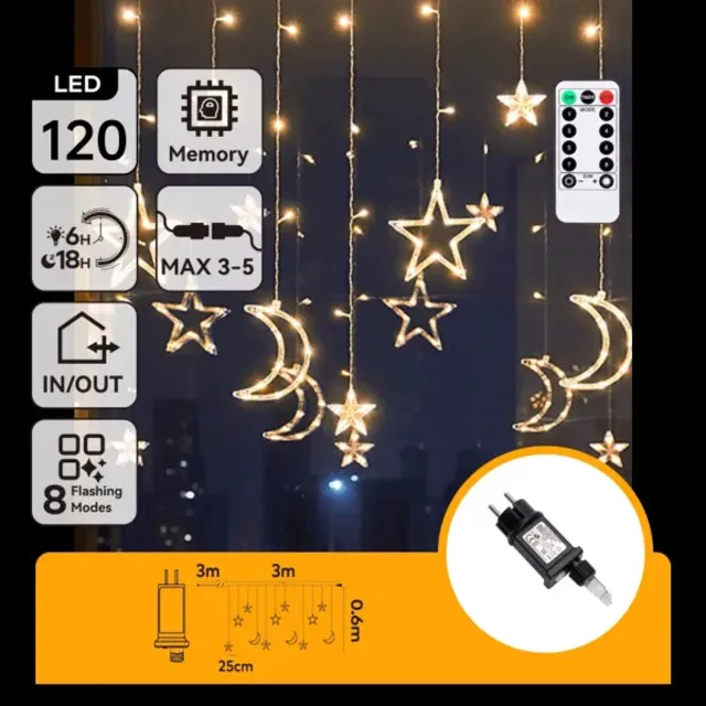 Aigostar LED lichtsnoer ijspegel warmwit 6x0,6 meter (3+3x0,6m) - 12 LED slingers - sproeidicht IP44 - koppelbaar (max. 5) - 230V AC - 24V - met afstandsbediening
